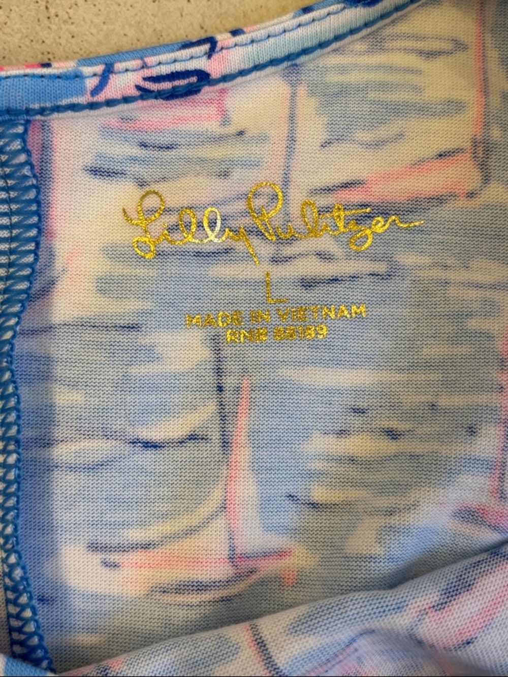 Lilly Pulitzer Blue Multicolor Sailboat Tie-Shoulder Dress - Picture 3 of 3